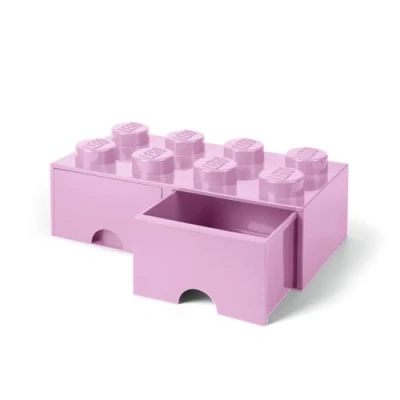 Immagine di Cassettiera Mattoncino Lego 8 Bottoni, 2 Cassetti, Cassa Portaoggetti Impilabile, 9.4 L
