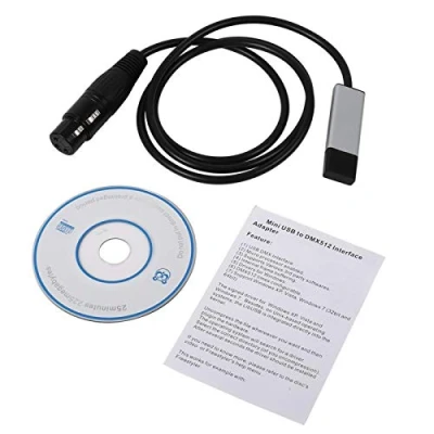 Immagine di Wincal Adattatore, da mini USB a interfaccia DMX Controller Adattatore DMX512 per luci palco computer Dimmer