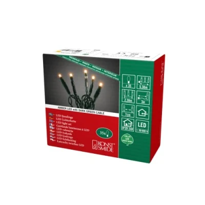 Immagine di Konstsmide 6352 823 Micro catena luminosa interno ERP: G (A G) rete elettrica Numero di lampadine 35 LED (monocolore) Ambra Lunghezza illuminata: 2.38 m