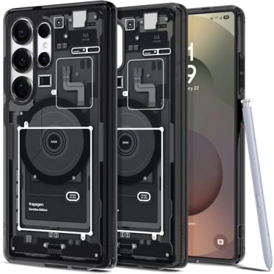 Immagine di Spigen Cover Ultra Hybrid MagFit Compatibile con Samsung Galaxy S25 Zero One Black