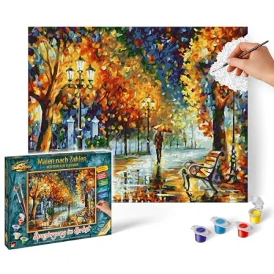 Immagine di Schipper 609240910 Dipingi con i numeri Passeggiata in autunno immagini per adulti, inclusi pennelli e colori acrilici, 24 x 30 cm