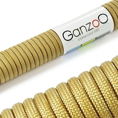 Immagine di Ganzoo Paracord 550, corda da 4mm, 3 Metri, Poliestere, Tipo 7 fili interni, fai te guinzaglio per cani collare bracciale, campeggio sopravvivenza e multifunzione, kaki