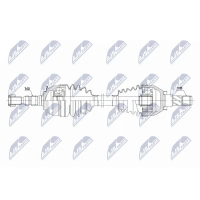 Immagine di NTY NPW PL 154 Albero motore / Semiasse Assale anteriore Sx 622mm M32 Cambio manuale a 6 marce