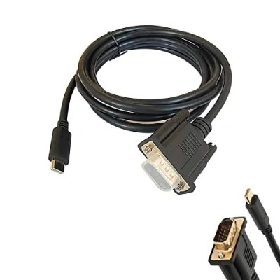 Immagine di Nizirioo Cavo USB C a VGA 1,8 m Tipo HD Convertitore Adattatore, Supporta 1080p per Desktop PC Proiettore Laptop di linea