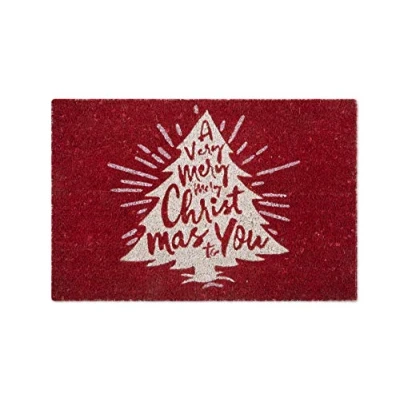 Immagine di Excelsa Merry Christmas Zerbino Ingresso, Fibra di Cocco, Rosso, 40 x 60 cm