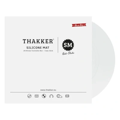 Immagine di THAKKER Silicone Mat Alfombrilla de silicona antiestática para tocadiscos 3 mm espesor 298 diámetro 12 (bianco)