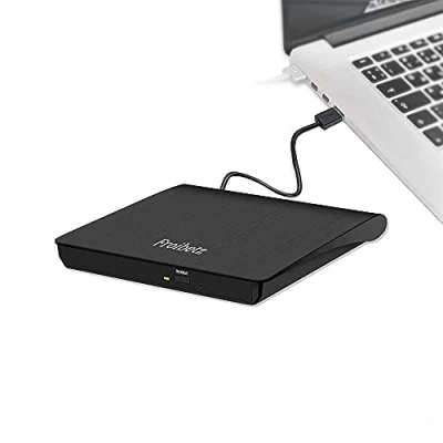 Immagine di Froibetz Masterizzatore DVD CD Externo Unità USB 3.0 R RW Dispositivo Lettore di Schede Portatile Ultra Slim External Disc con Mac/OS/XP/Win11/Win10/Win7/Win8 (Black)