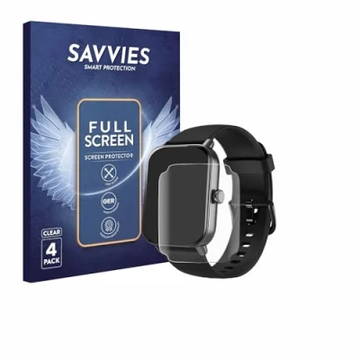 Immagine di savvies (4 Pezzi Full Screen Pellicola Protettiva per Yoever IDW19 1.8&quot; Cover Copertura [Completa Trasparente, 3D Curved]