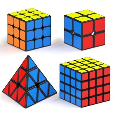 Immagine di Vdealen Cubo Magico 2x2 3x3 4x4 Piramide Magic Cube, Lisci Speed Cube per Principianti e Utenti Avanzati di Velocità, Regalo Bambini Adulti(Sticker)