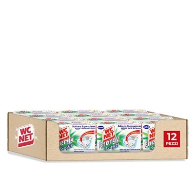 Immagine di Wc Net Energy con Candeggina, Detergente Igienizzante in Polvere per WC, Schiuma Autopulente Azione Sbiancante, 4 Buste x 12 Confezioni