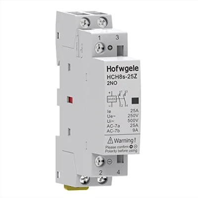 Immagine di Hofwgele HCH8s 25Z contattore a 2 poli Bobina 24v Normalmente Aperta (NO) 25 amp IEC 250V AC 24VDC, 25a carico e di illuminazione 25A, Funzionamento silenzioso