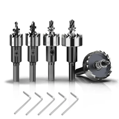 Immagine di Shuny 5 Pcs Kit per Seghe a Tazza,Punte Trapano Tazza In Acciaio Al Tungsteno,Seghe Set di Punte Hss,Diametro 16/18,5/20/25/30 mm,Applicabile Alluminio,Acciaio