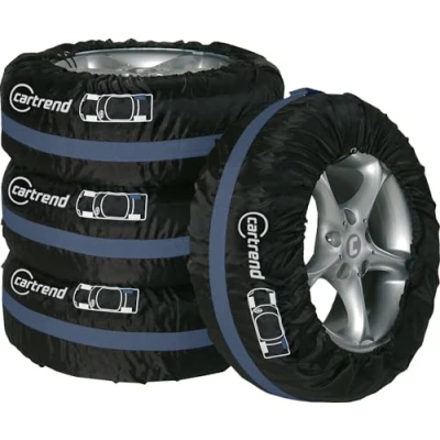 Immagine di Unitec 75555 Set borse porta gomme con tracolla, Per pneumatici auto da 33 cm (13&quot;) a 46 (18&quot;), 4 pezzi