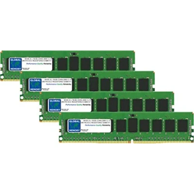 Immagine di Kit di memoria RAM DDR4 da 64 GB (4 x 16 GB) 2666 MHz PC4 21300 288 PIN ECC REGISTRATA DIMM (RDIMM) per server/workstation/schede madri (kit chip a 8 ranghi)