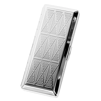 Immagine di Bellissimo Elegante e Semplice Astuccio per Sigarette in Metallo da Donna Uomo Contiene 10 100 mm (10pcs 100mm, argento erba)