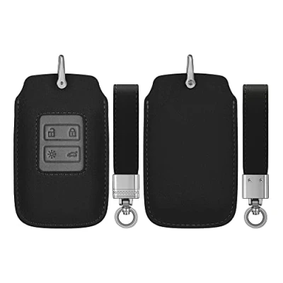 Immagine di kwmobile Custodia Compatibile con Renault 4 Tasti Smart Key (Solo Keyless Go) Cover Chiavi Auto Protezione Copri Telecomando Chiave Copertura Nero/Grigio