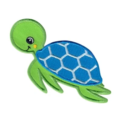 Immagine di PatchMommy Toppa Termoadesiva Tartaruga di Mare Patch Ricamate per Ferro da Stiro o Cucire Toppe Adesive Vestiti, Applicazioni Tessuti Bambini