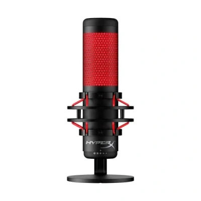 Immagine di HyperX QuadCast, Microfono da Gaming, USB a condensatore, Anti Vibrazione, FiltroPop, Indicatore LED, Sensore Tap To Mute, Jack Audio, Streaming, Discord, TeamSpeack, per PC, PS5, PS4, Mac, Rosso/Nero