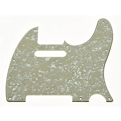 Immagine di KAISH Battipenna a 8 fori stile Tele TL per chitarra, piastra antigraffio tele/Telecaster, perlato invecchiato