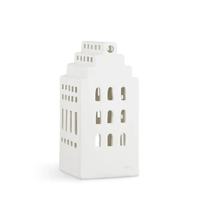 Immagine di Kähler Urbania Gutshof Casetta per lumino da tè a forma di podere, protegge il dal vento, in ceramica, colore: bianco