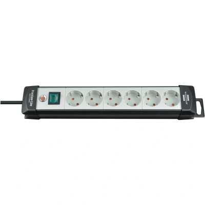 Immagine di Brennenstuhl 1951560101 Multipresa con interruttore 6 scomparti Nero, Bianco Schuko 1 pz.