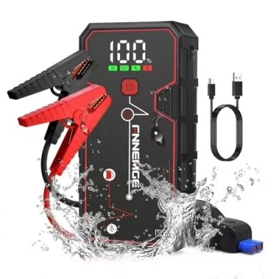 Immagine di FNNEMGE Avviatore Batteria Auto, 4000A 21800mAh Emergenza per Auto(Motori Fino a 8,0L Benzina/ 6,5L Diesell) 12V,Avviatore di emergenza, Jump Starter,Torcia LED con QC3.0 Porte USB