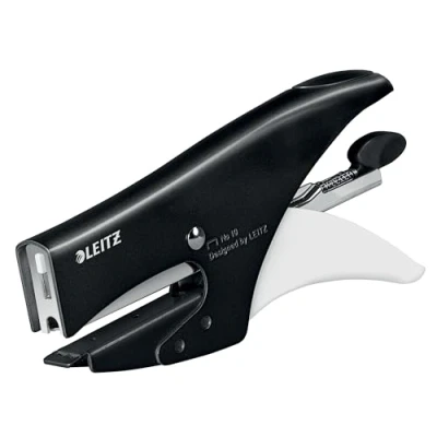 Immagine di Leitz Pinze per spillatrice, capacità 15 fogli, corpo ergonomico in metallo, include punti metallici, gamma WOW, 55311095, colore nero