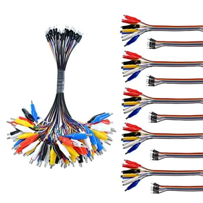 Immagine di Oiyagai 10 Pezzi Clip a Coccodrillo 2 in 1 per Cavo Dupont Maschio Pin, Lunghezza 30cm, Arduino/Raspberry Pi/Orange Pi