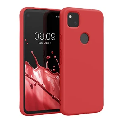 Immagine di kwmobile Custodia Compatibile con Google Pixel 4a Cover Back Case per Smartphone in Silicone TPU Protezione Gommata rosso classico
