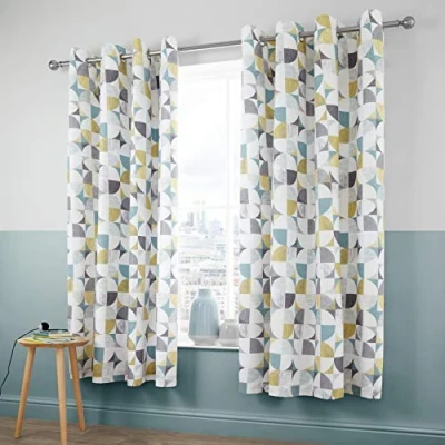Immagine di Catherine Lansfield Retro Circles, Tende con occhielli, 150 x 180 cm, multicolore
