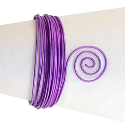 Immagine di Vaessen Creative Filo Metallico di Alluminio con goffratura Circolare, 2 mm x 5 m Viola