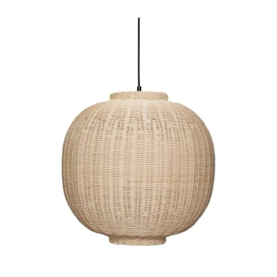 Immagine di Hübsch lampada a sospensione Chand, rotonda, rattan, colore naturale