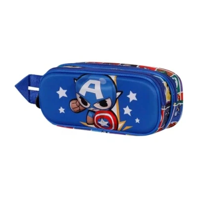 Immagine di Karactermania Captain America Punch 3D Double Astuccio per bambini, Taglia: One Size, Azul