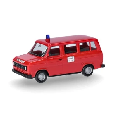 Immagine di Herpa modello di auto Ford Transit Bus MTW &quot;Feuerwehr&quot; (BASIC), in scala 1:87, pezzo da collezione, tedesco, statuetta plastica
