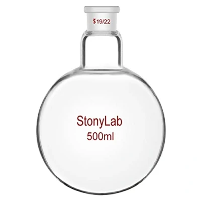 Immagine di StonyLab 500ml borosilicato in vetro rotondo a collo singolo con pallone RBF, raccordo esterno conico standard 19/22