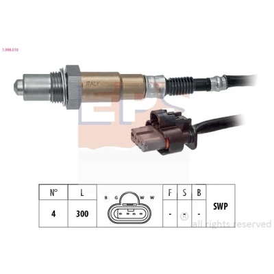 Immagine di EPS 1.998.510 Sonda lambda riscaldato, planare, Filettatura prelubrificata FORD: FIESTA 7