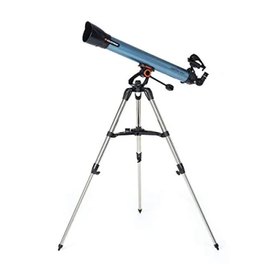 Immagine di Celestron 22402 Inspire 80AZ Telescopio rifrattore con adattatore integrato per smartphone include due oculari, treppiede regolabile in altezza e vassoio accessori, blu