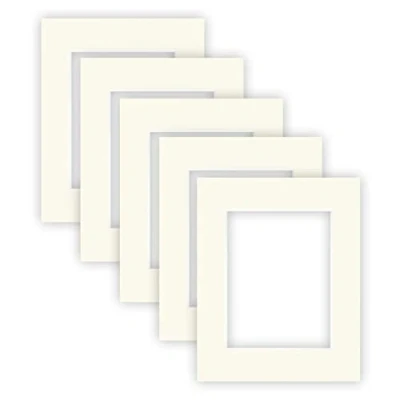 Immagine di nielsen Conservation Passepartout cartone 1,5 mm, set di 5, formato esterno 24x30 cm per immagine 15x20 cm, bianco avorio liscio