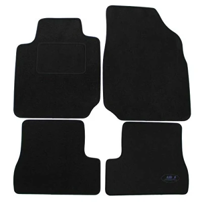 Immagine di J&amp;J Automotive Tappeti Tappetini In Tessuto Velluto Su Misura Adatti Per Micra K12 2003 2009, Set di 4 Pezzi, Anteriore E Posteriore, Antiscivolo