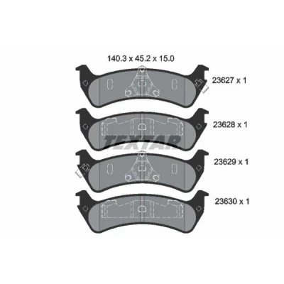Immagine di TEXTAR 2362701 Kit pastiglie freno con segnalatore acustico usura JEEP: Grand Cherokee I