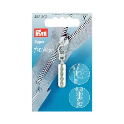 Immagine di Prym   Chiusura lampo originale e fashion, argento, Strass, silberfarbig, 1 Stück