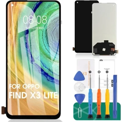Immagine di Incell Per OPPO Find X3 Lite Schermo LCD Ricambio Reno5 5G Display CPH2145 Touch Digitizer Kit Senza Telaio (Nessun riconoscimento delle impronte digitali, Nero)