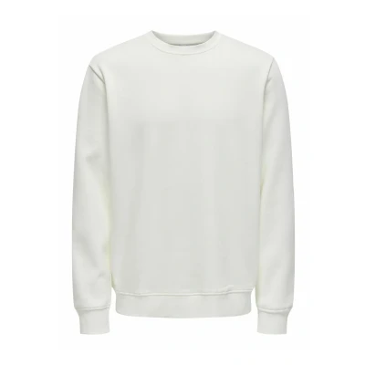 Immagine di Only &amp; Sons Normal Geschnitten Rundhalsausschnitt Felpa, Uomo, Taglia: Small, Cloud dancer