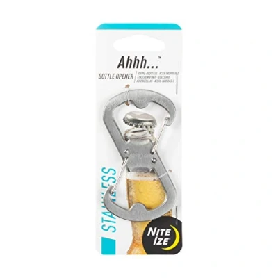 Immagine di Nite Ize S Biner Ahhh Apribottiglie e moschettone, Argento (Stainless), Acciaio inossidabile