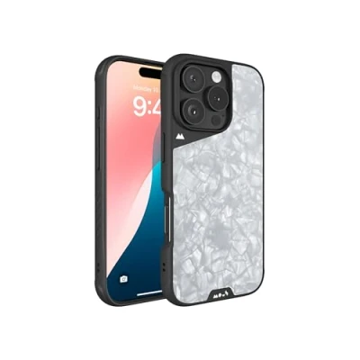 Immagine di Mous Cover per iPhone 16 Pro Max Case MagSafe Compatibile Limitless 6.0 Perla d&#039;Argento Custodia Protettiva Antishock