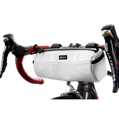 Immagine di Lumiere &amp; Co. Bike Handlebar Bag, Bicycle Front Mountain Storage, Frame Accessories, Pouch for (White)