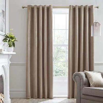 Immagine di Laurence Llewelyn Bowen Montrose Tende Oscuranti Con Occhiello In Velluto Lino 168cm Larghezza x 229cm Lunghezza