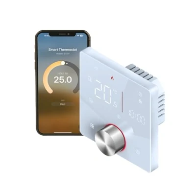 Immagine di Qiumi Termostato per riscaldamento dell&#039;acqua Matter funziona con Alexa, Google Home, Homekit Apple controllo intelligente della temperatura istantaneamente