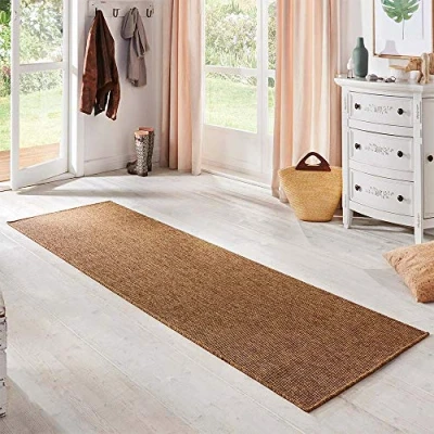 Immagine di BT Carpet Nature Tappeto in polipropilene, 80 x 500 cm, colore: marrone naturale