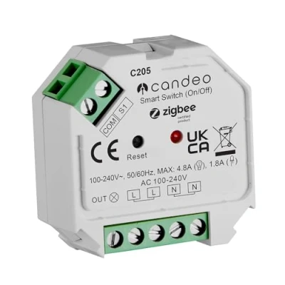Immagine di Candeo Zigbee Switch Module compatibile con interruttori a levetta, funziona Home Assistant, Philips Hue, Smartthings